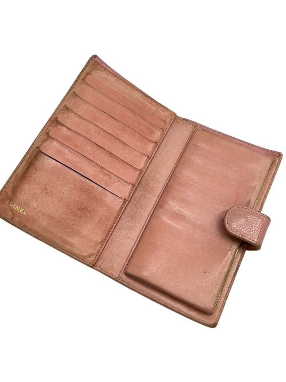 Chanel Bifold Wallet Pink Kiss Lock CC Logo - Picture 3 of 7